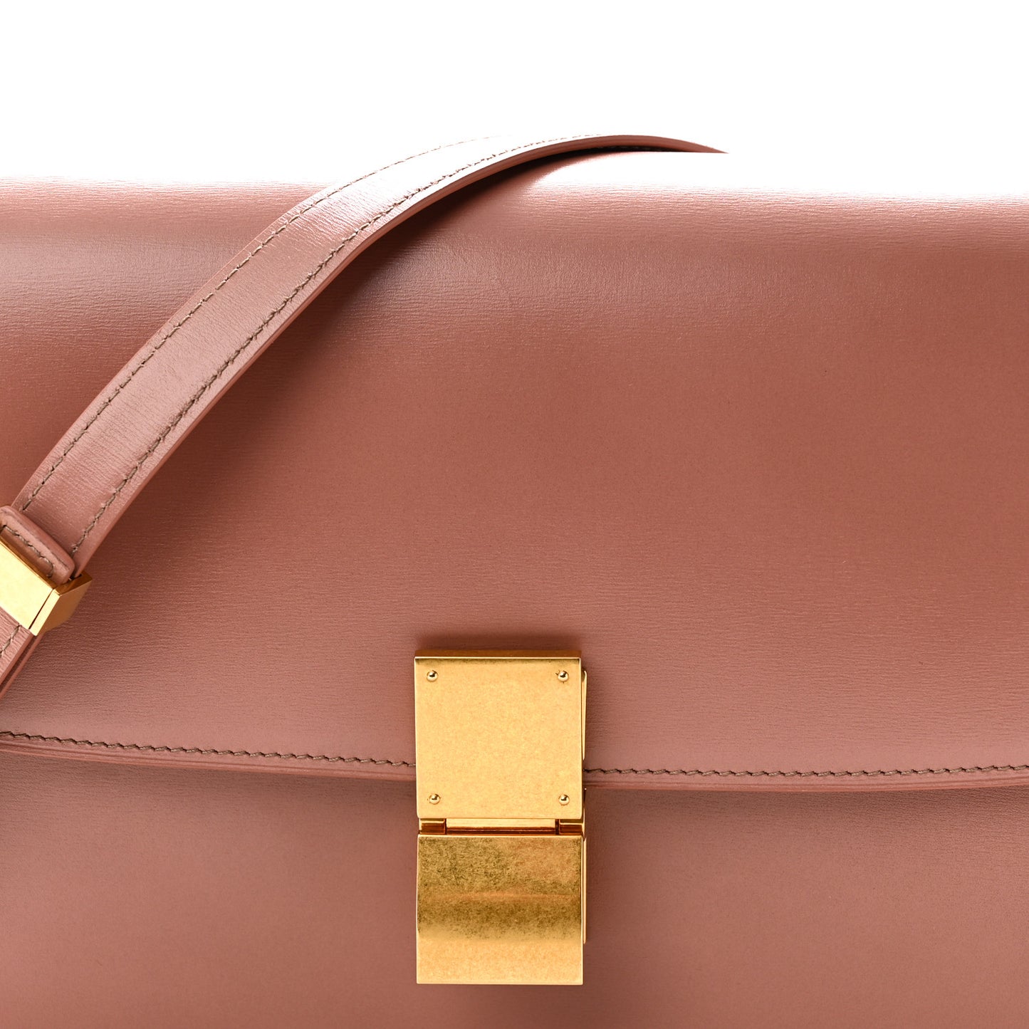 Box Calfskin Medium Classic Box Flap Bag Antique Rose
