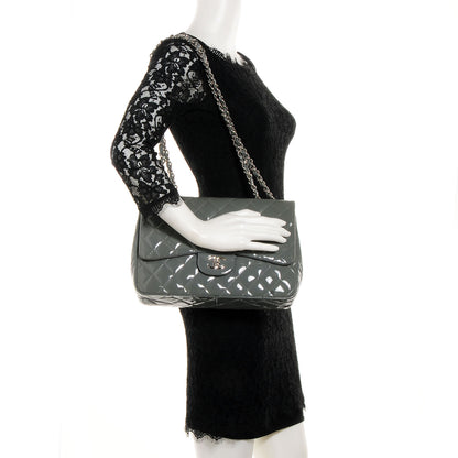 Chanel Patent Jumbo Single Flap Grey 2 of 8