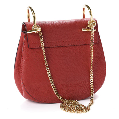 Chloe Grained Lambskin Mini Drew Shoulder Bag Plaid Red 3 of 11