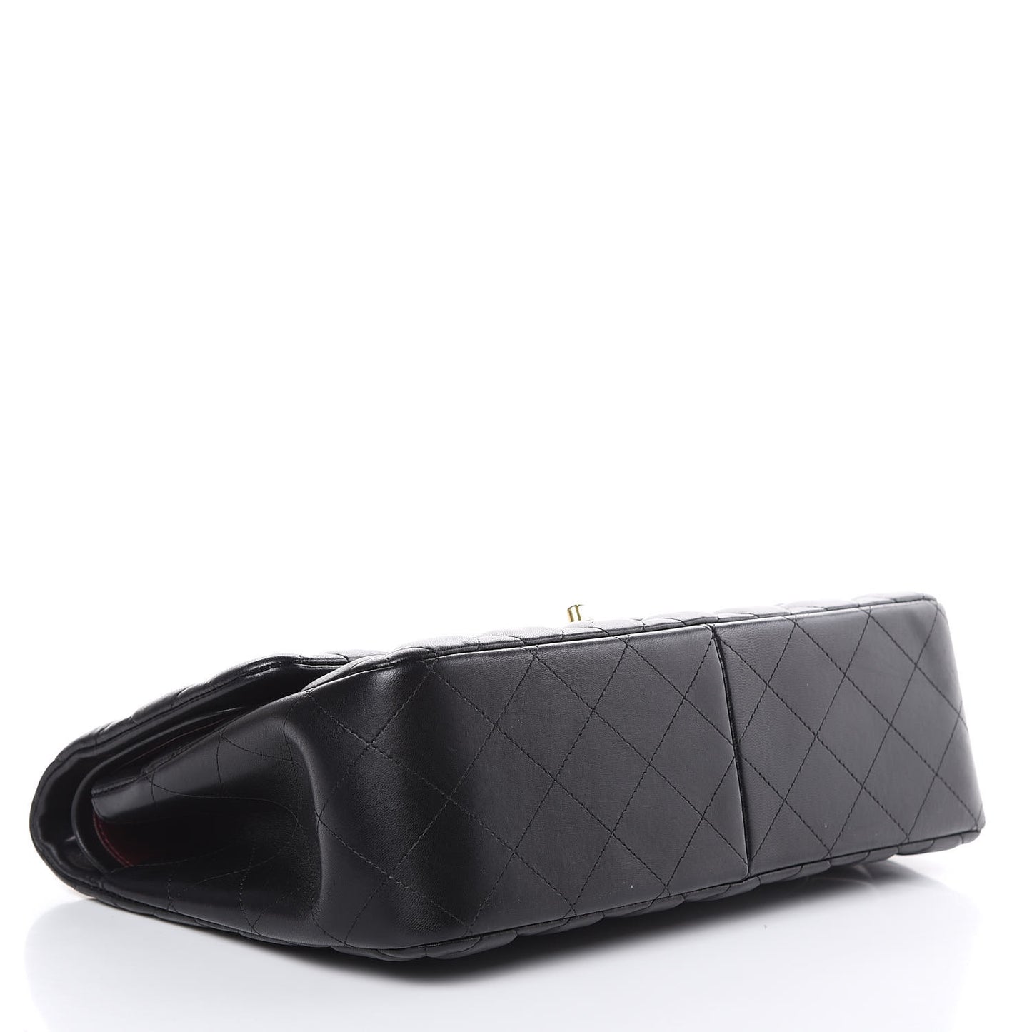 Lambskin Quilted Jumbo Double Flap Black