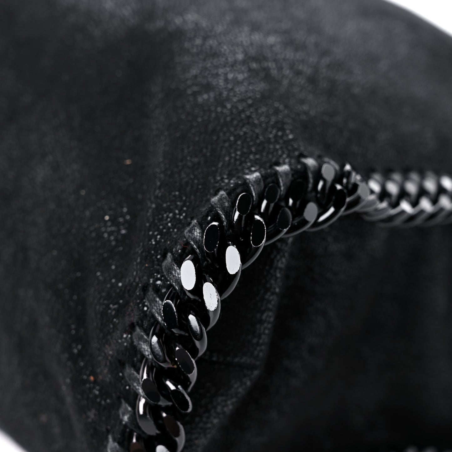 Shaggy Deer Mini Falabella Fold Over Tote Black