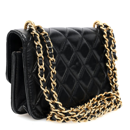 Chanel Lambskin Quilted Dynasty Flap Phone Holder With Chain Black 3 of 11