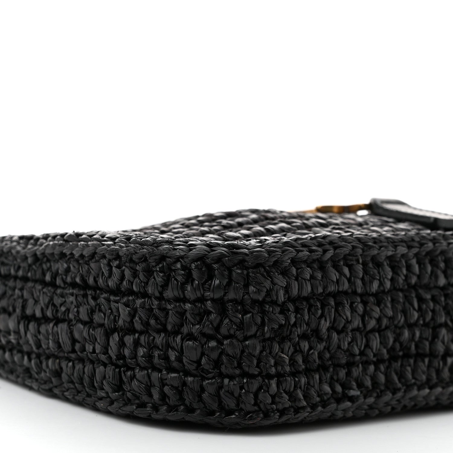 Saint Laurent Raffia Calfskin Le 5 A 7 Mini Hobo Black 10 of 11