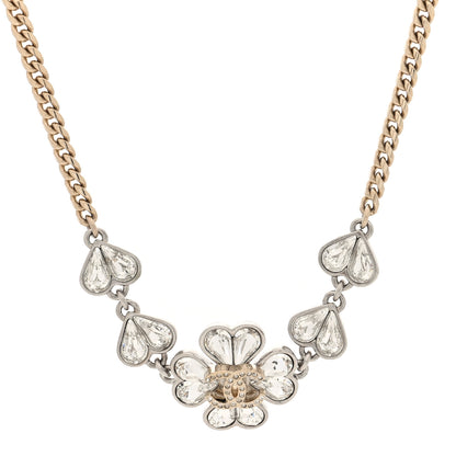 Chanel Crystal CC Clover Chain Choker Necklace Gold 1 of 4
