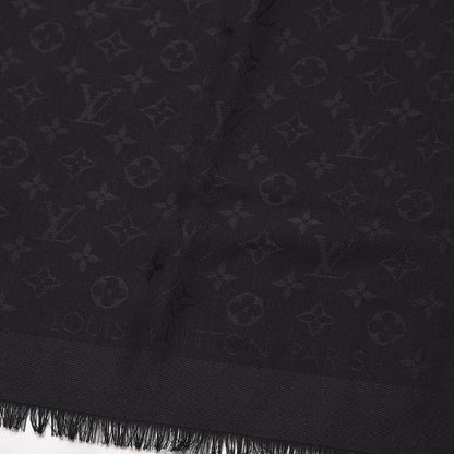 Louis Vuitton Silk Wool Monogram Shawl Black 3 of 4