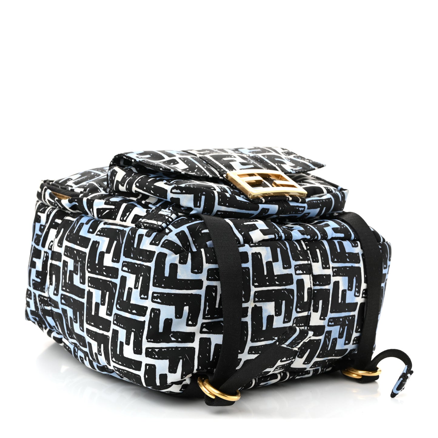 X JOSHUA VIDES Nylon FF Cloudy Pocket Backpack White Celeste Black
