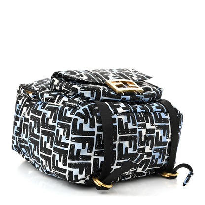 Fendi X JOSHUA VIDES Nylon FF Cloudy Pocket Backpack White Celeste Black 4 of 10