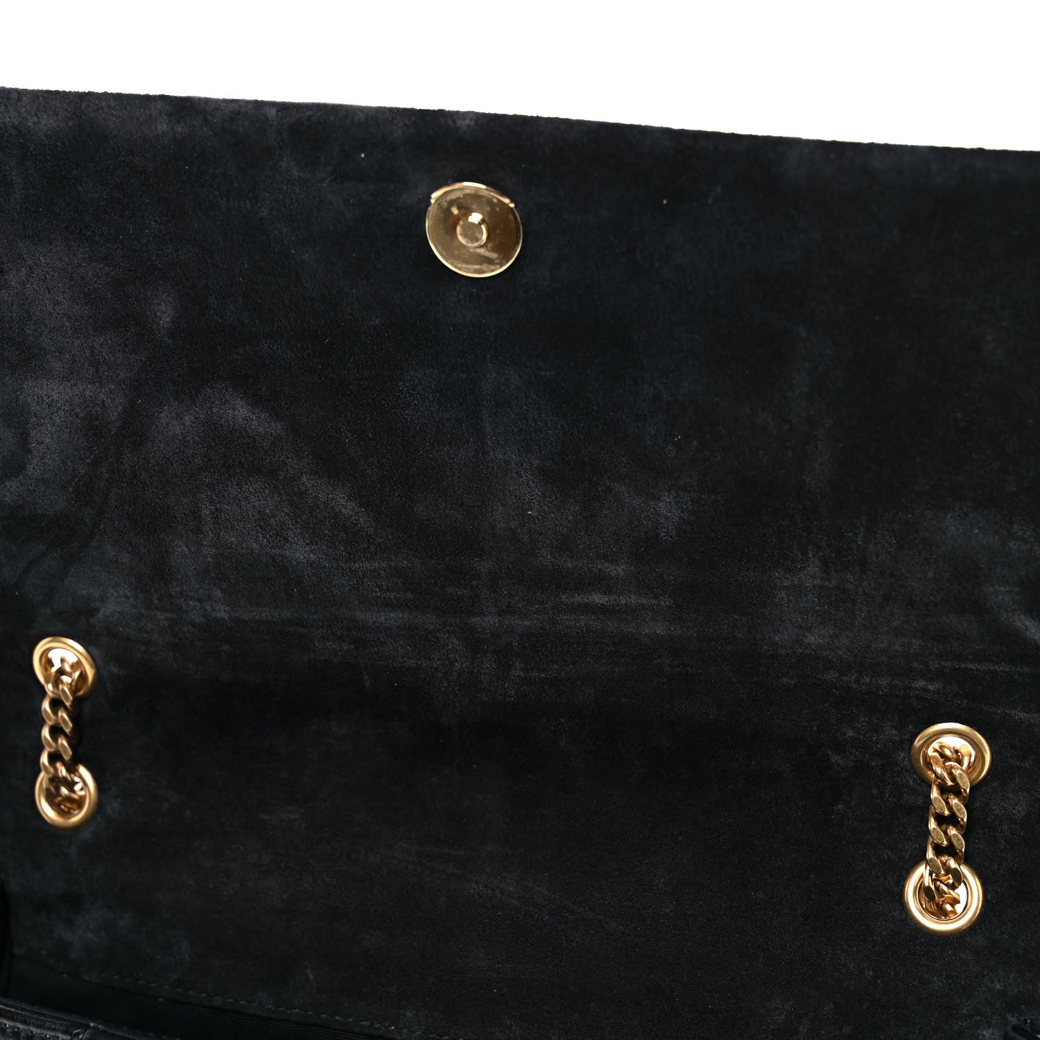 Saint Laurent Metallic Lambskin Calfskin Patchwork Monogram Medium Jamie Black Gold 8 of 10