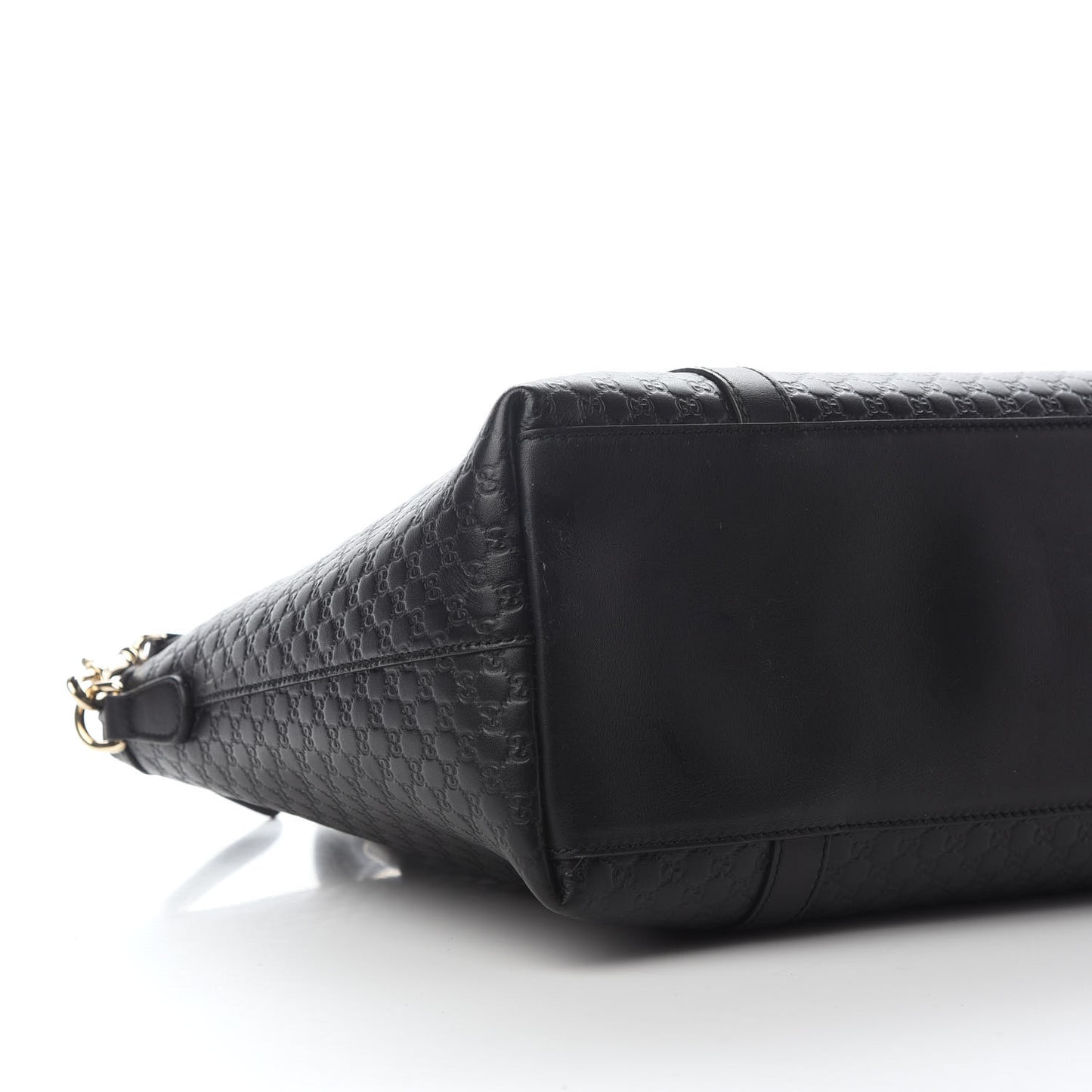 Soft Microguccissima Medium Zippered Satchel Black