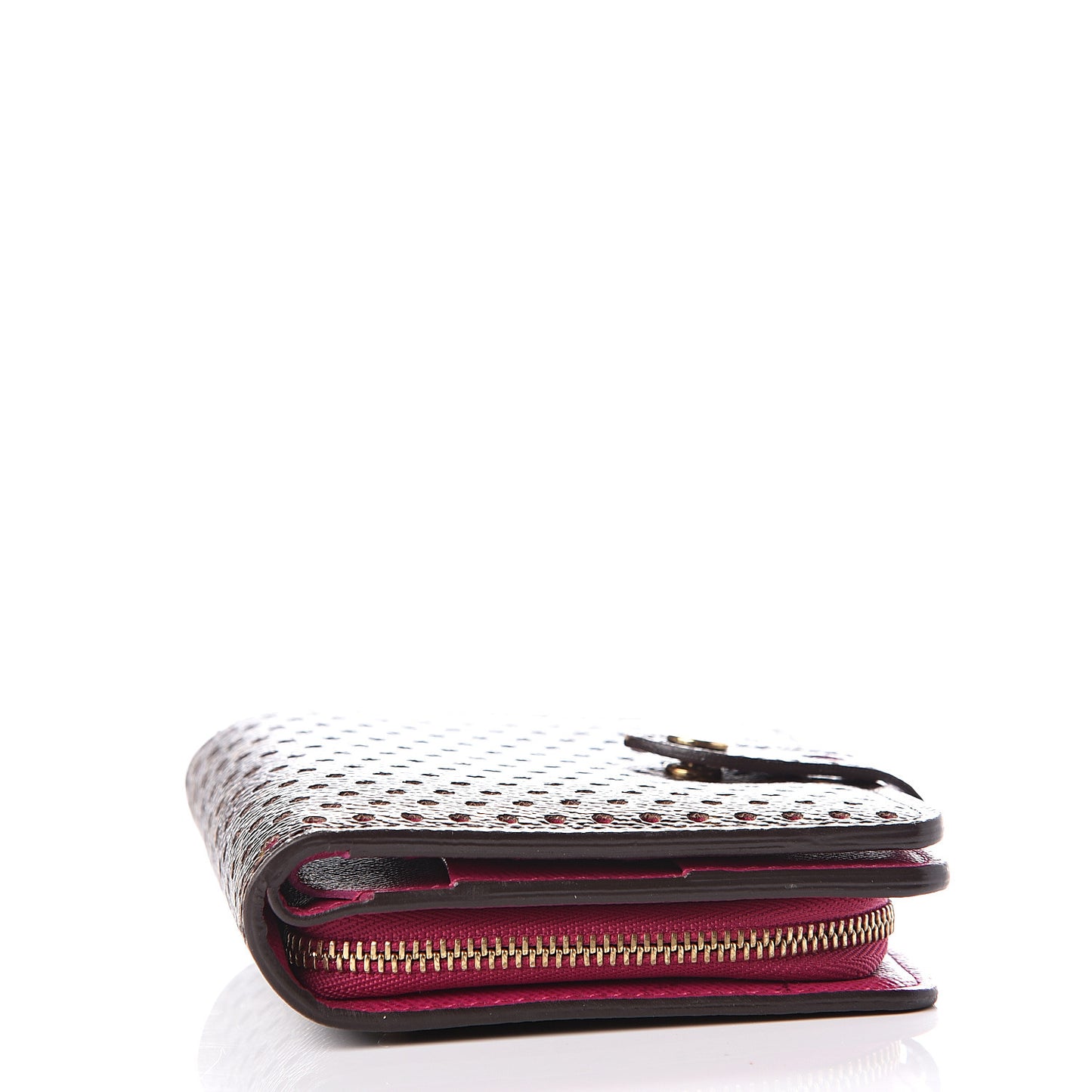Monogram Perforated Compact Zipped Wallet Fuchsia