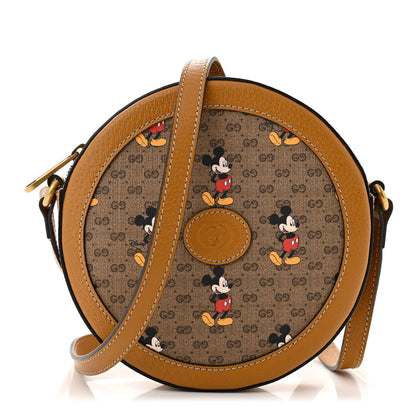 Gucci X DISNEY Mini Vintage GG Supreme Monogram Mickey Mouse Round Shoulder Bag Beige Vintage Sun Oil 1 of 10