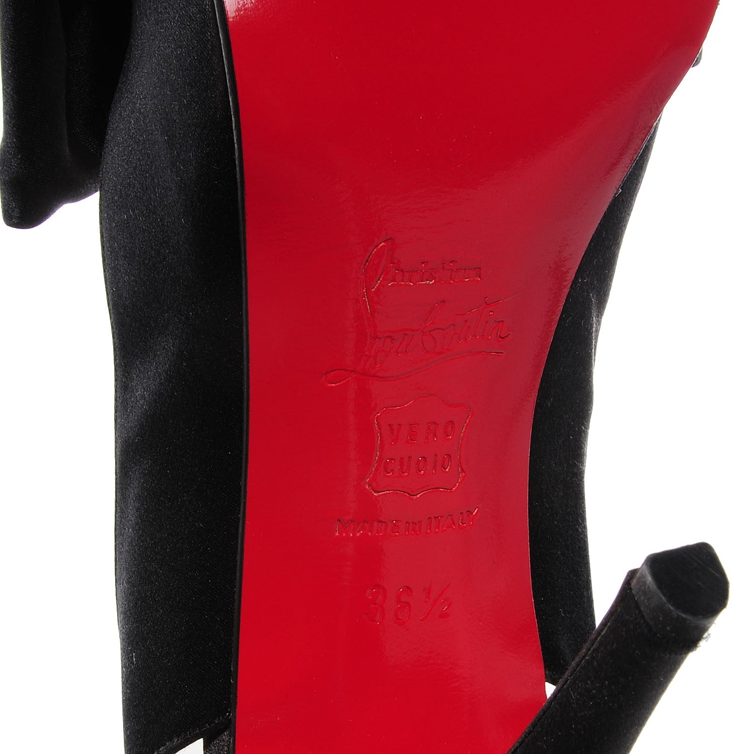 Christian Louboutin Satin Very Noeud 120 Pumps 36.5 Black 6 of 7