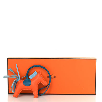 Hermes Milo Lambskin Grigri Rodeo Horse Bag Charm PM Feu Celeste Bleu Izmir 4 of 4