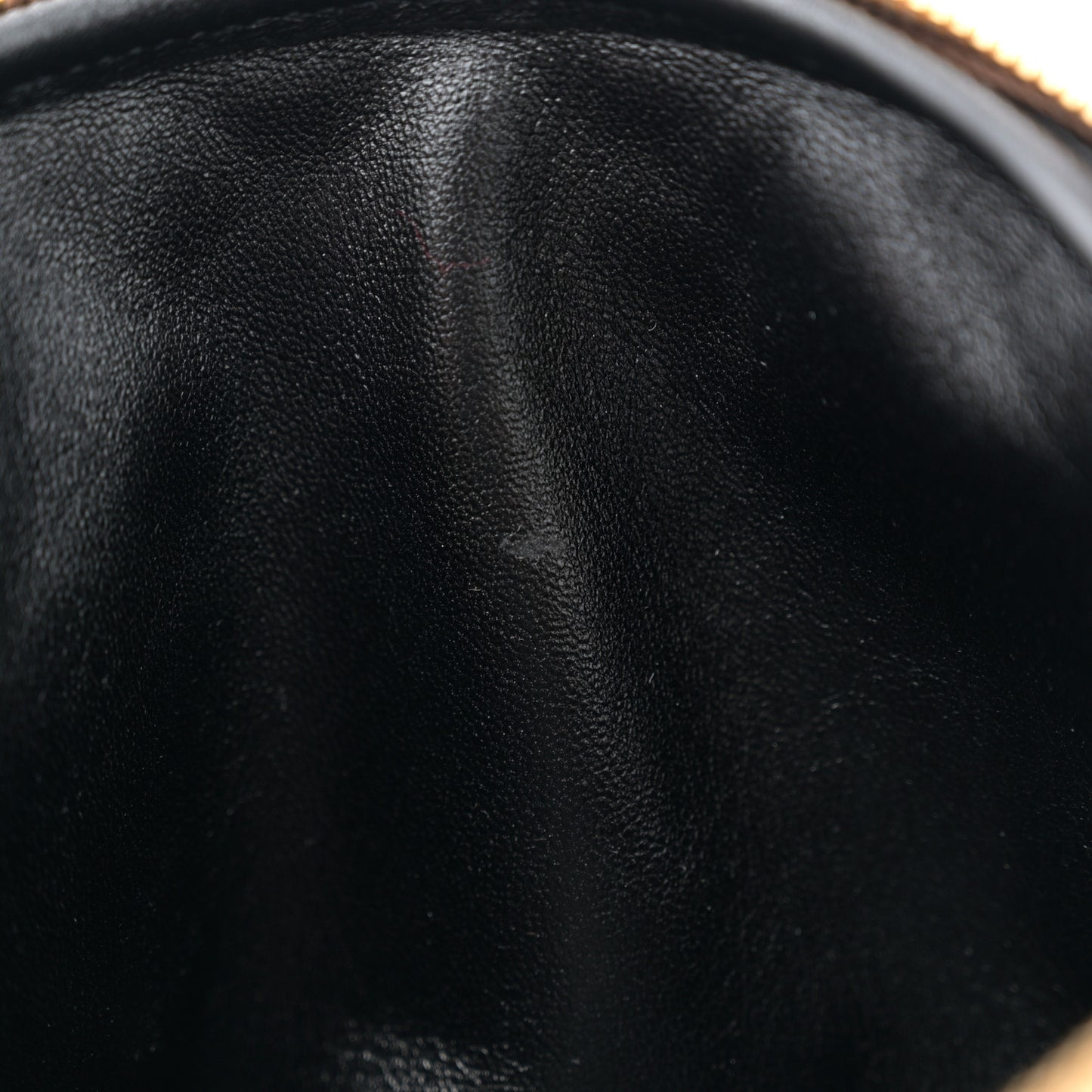Lambskin Quilted Gaby Zipped Pouch Dark Cork