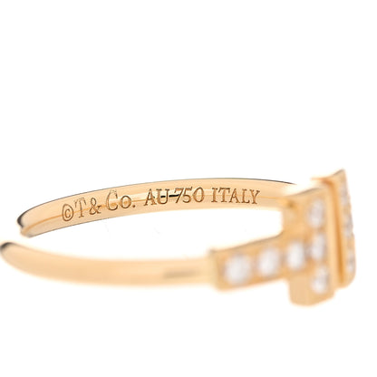 Tiffany 18K Yellow Gold Diamond T Wire Ring 47 4 5 of 6