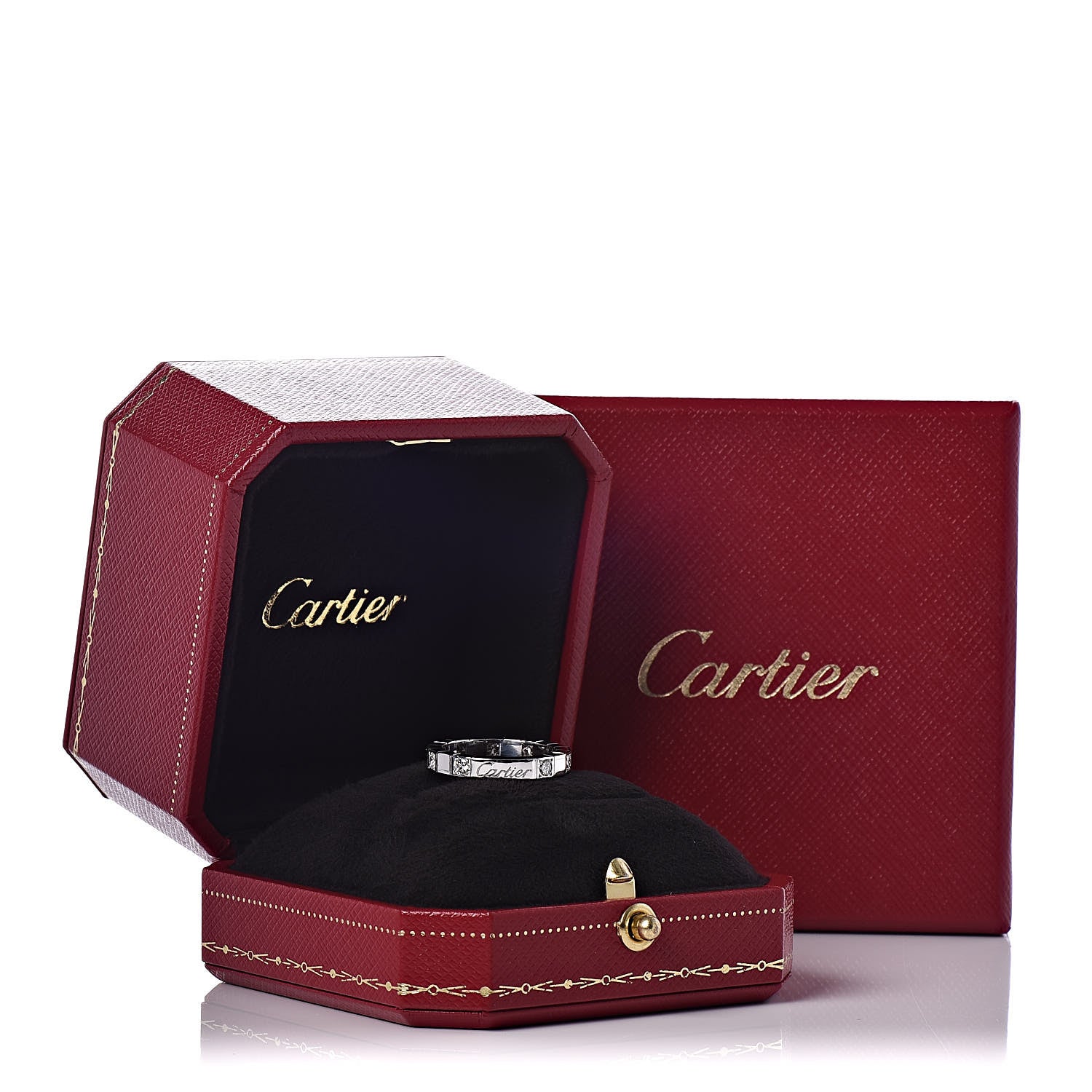 Cartier 18K White Gold Diamond Lanieres Half Eternity Band Ring 49 4.75 6 of 6