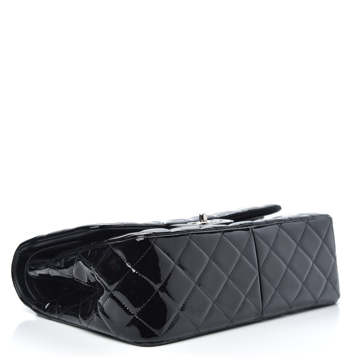 Chanel Patent Quilted Jumbo Double Flap Black 4 of 11