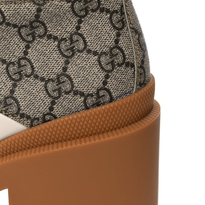 Gucci Calfskin GG Supreme Monogram Nappa Quilted Lace Up Ankle Boots 39 Mystic White Beige 12 of 14