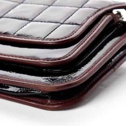 Chanel Patent Lambskin Medium Chocolate Bar Flap Black Bordeaux 6 of 11
