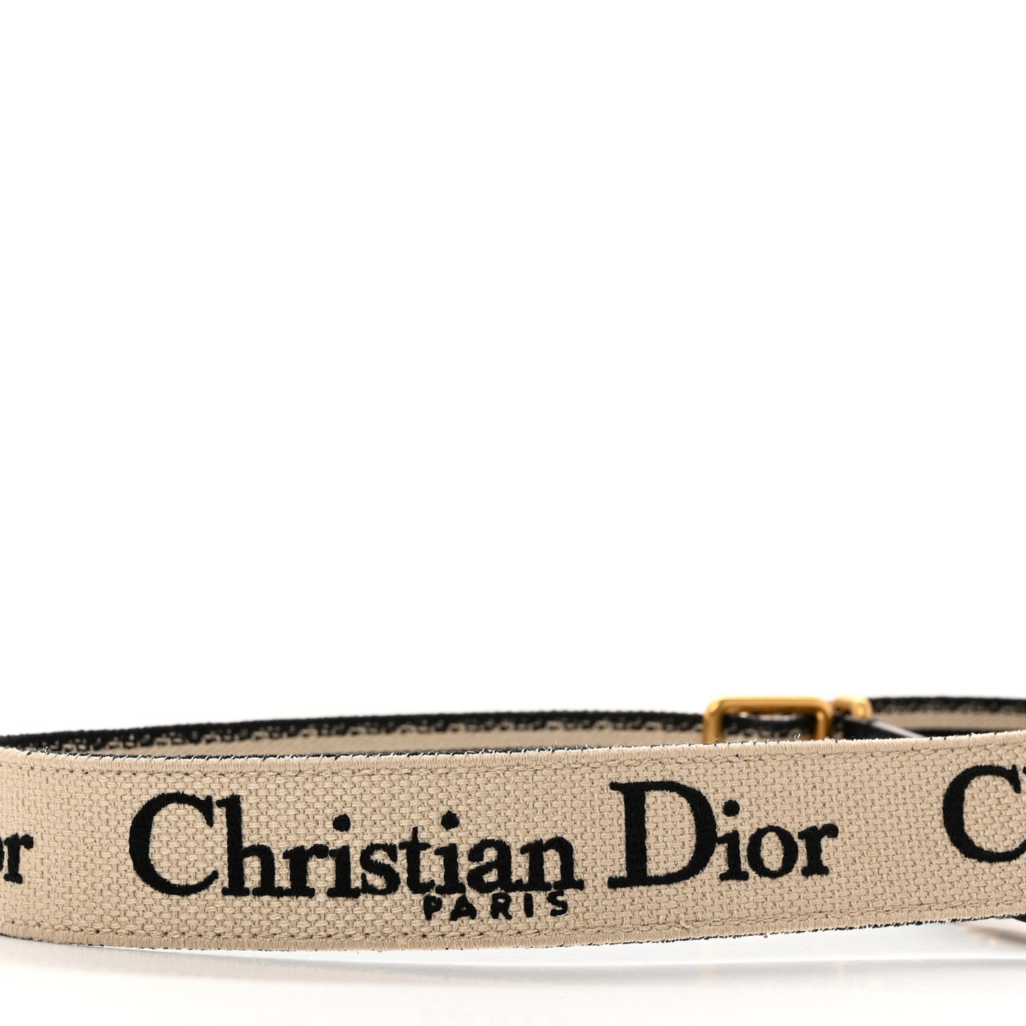 Canvas Embroidered Shoulder Strap Black