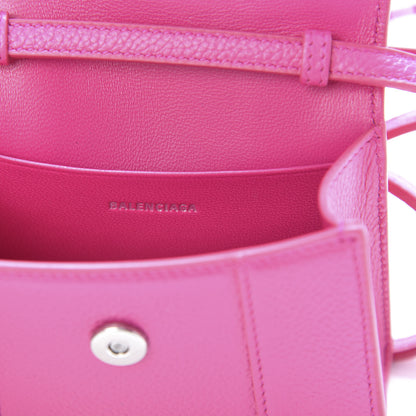 Balenciaga Grained Calfskin Tonal B Hourglass Top Handle Bag Mini Fuchsia 5 of 9