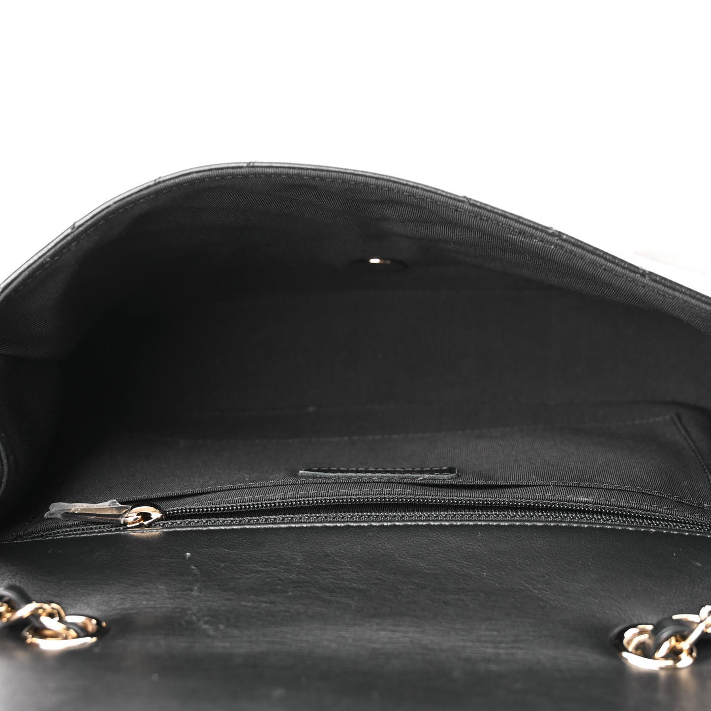 Lambskin Chevron Quilted Mini Statement Flap Black