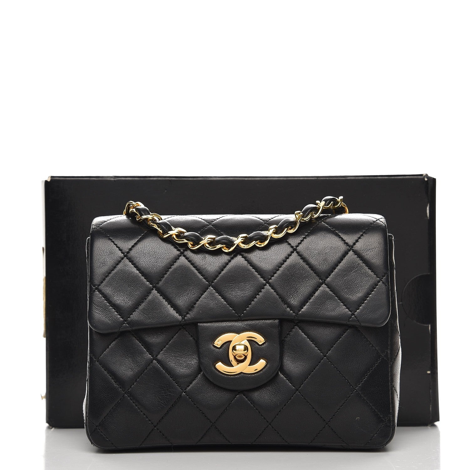 Chanel Lambskin Quilted Mini Square Flap Black 8 of 8