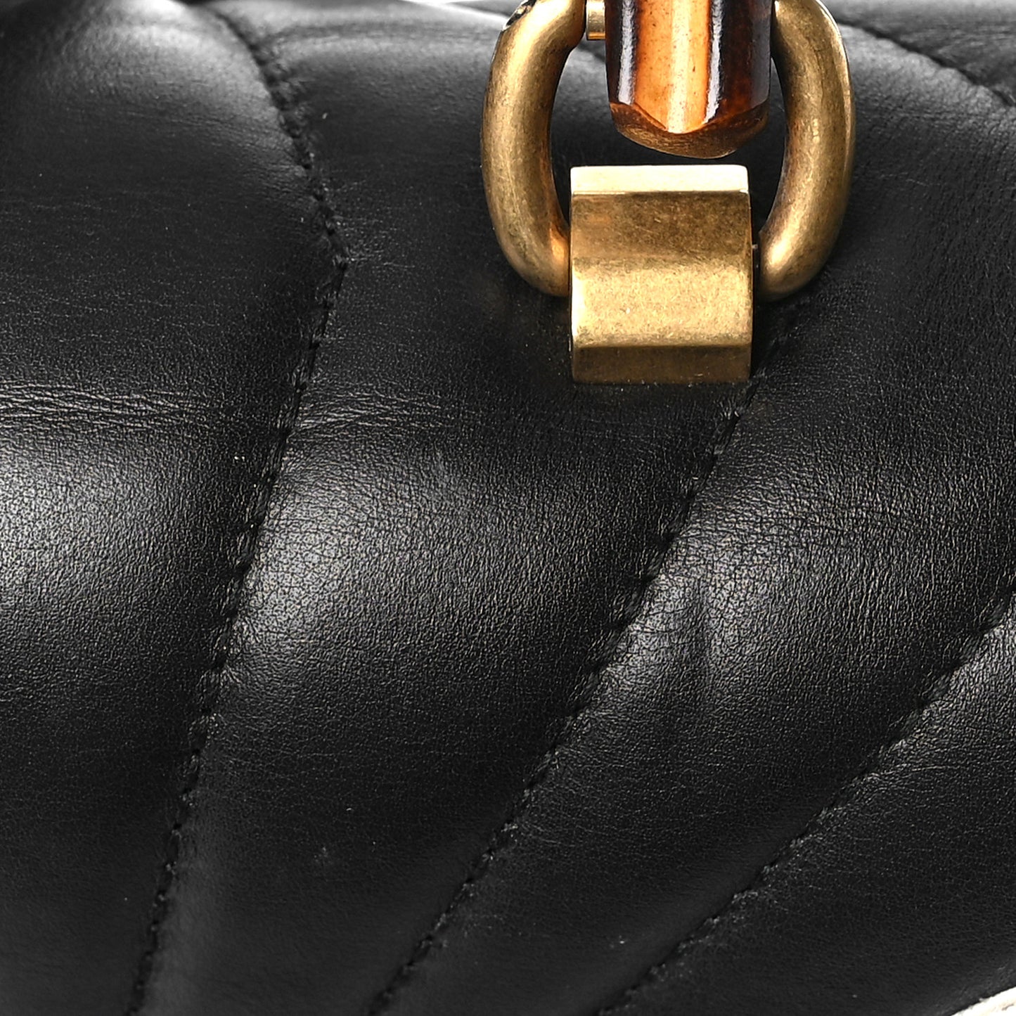 Calfskin Bamboo Trapuntata Queen Margaret Backpack Mystic White Black