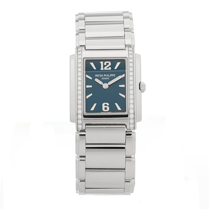 Patek Philippe Stainless Steel Diamond 25mm Twenty-4 Quartz Watch Blue 4910/1200A-001 1 of 5