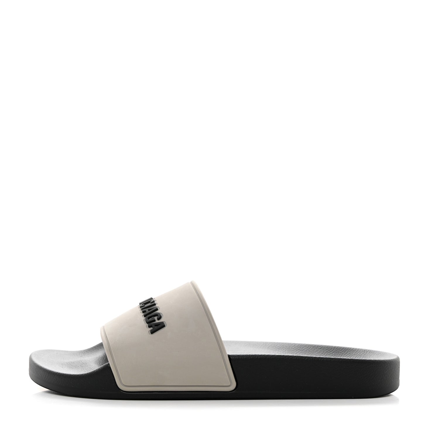 Rubber Womens Logo Pool Slide Sandals 37 Black Grey