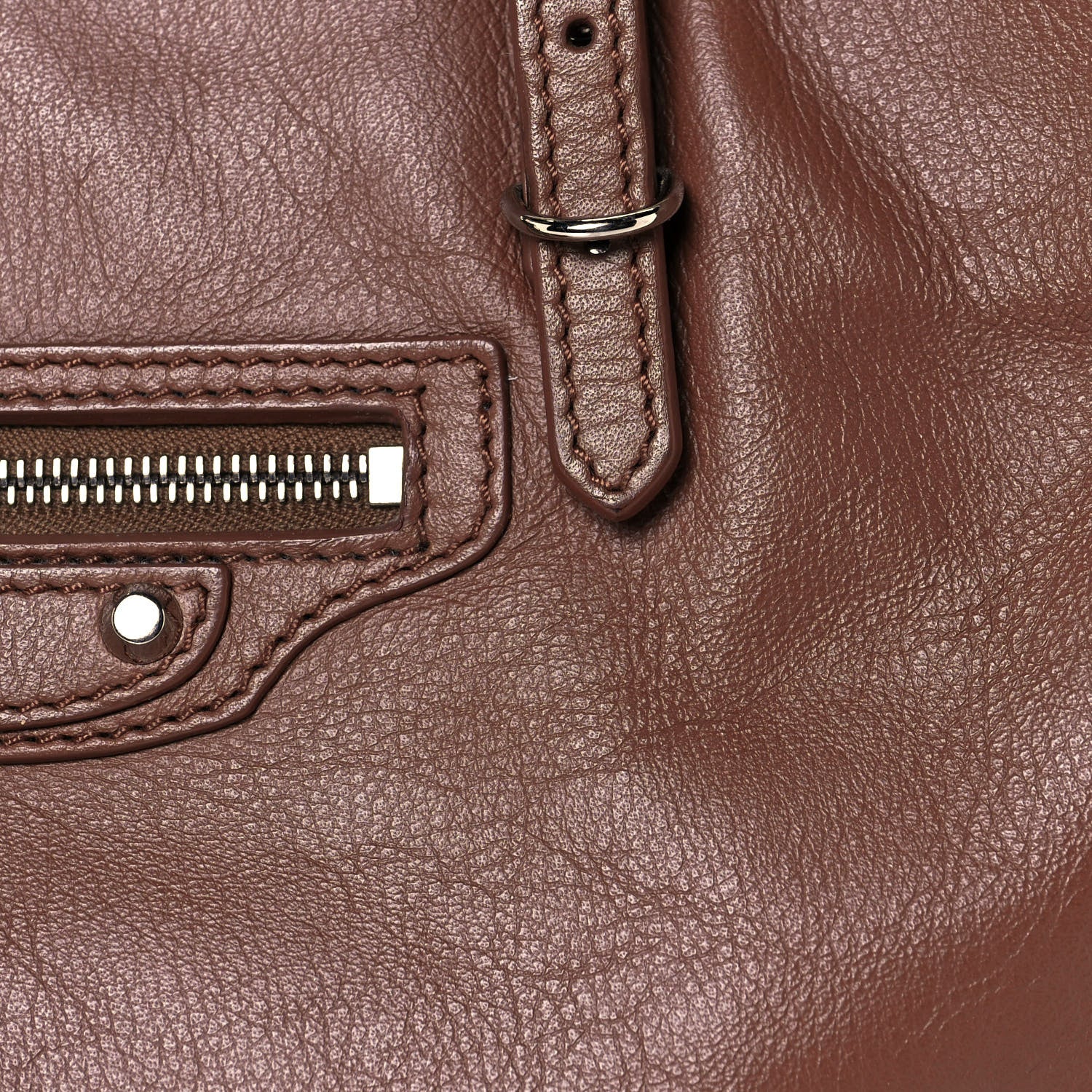 Balenciaga Supple Calfskin Papier Mini A4 Zip Around Tote Marron Tabacco 8 of 15