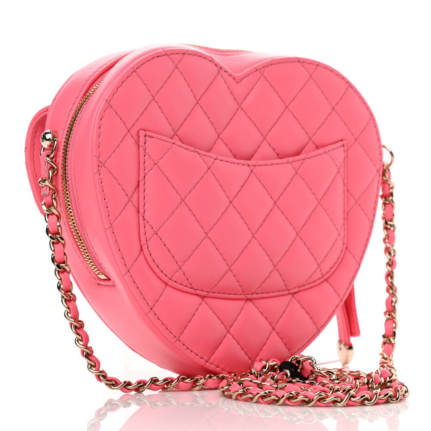 Lambskin Quilted CC In Love Heart Bag Pink