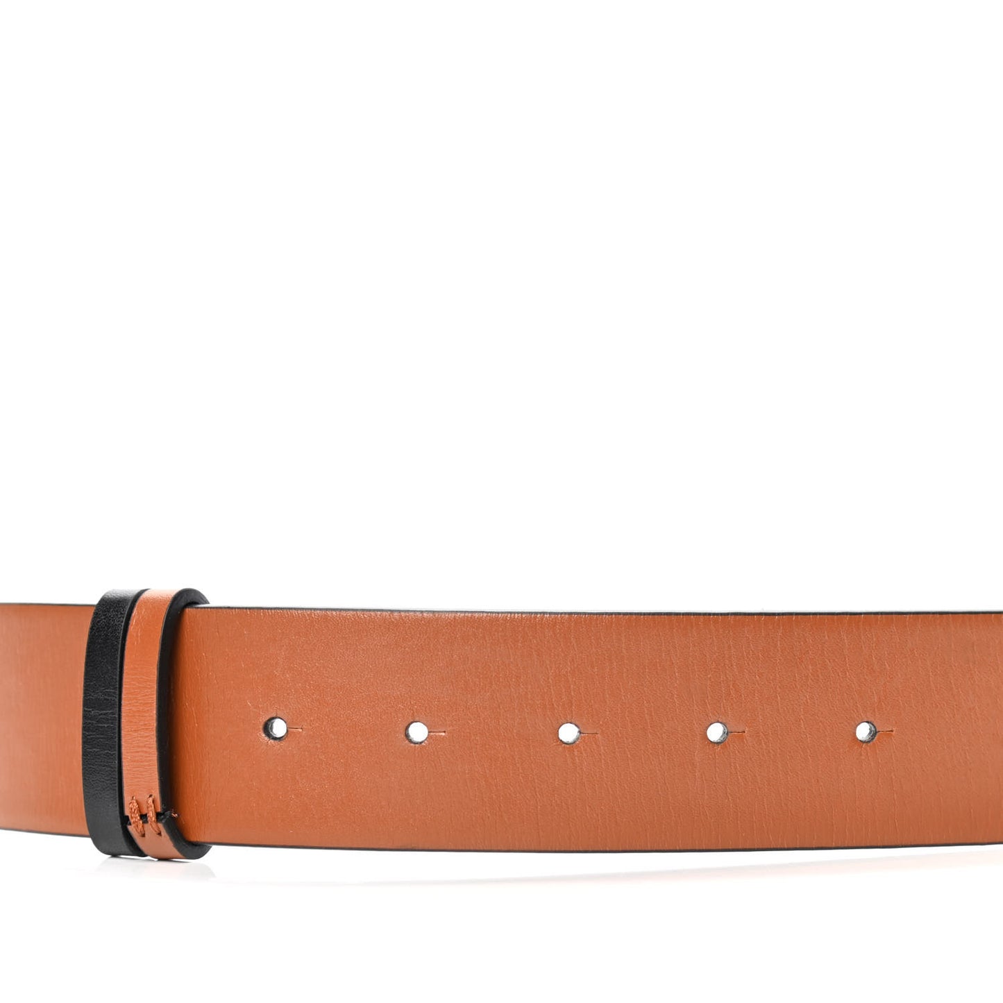 Calfskin Mens VLogo 30mm Belt 34 Saddle Brown