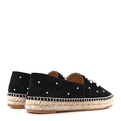 Chanel Suede Pearl CC Espadrilles 40 Black 4 of 10