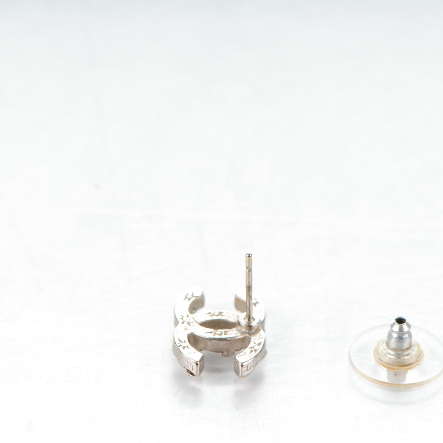 Crystal CC Earrings Silver