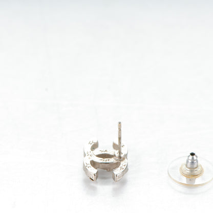 Chanel Crystal CC Earrings Silver 6 of 7