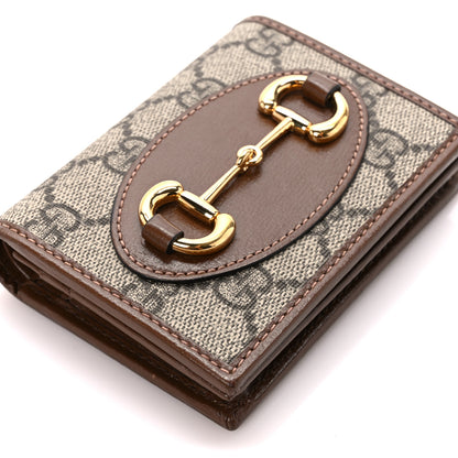 Gucci GG Supreme Monogram Horsebit 1955 Card Case Wallet Beige Ebony Brown Sugar 11 of 12
