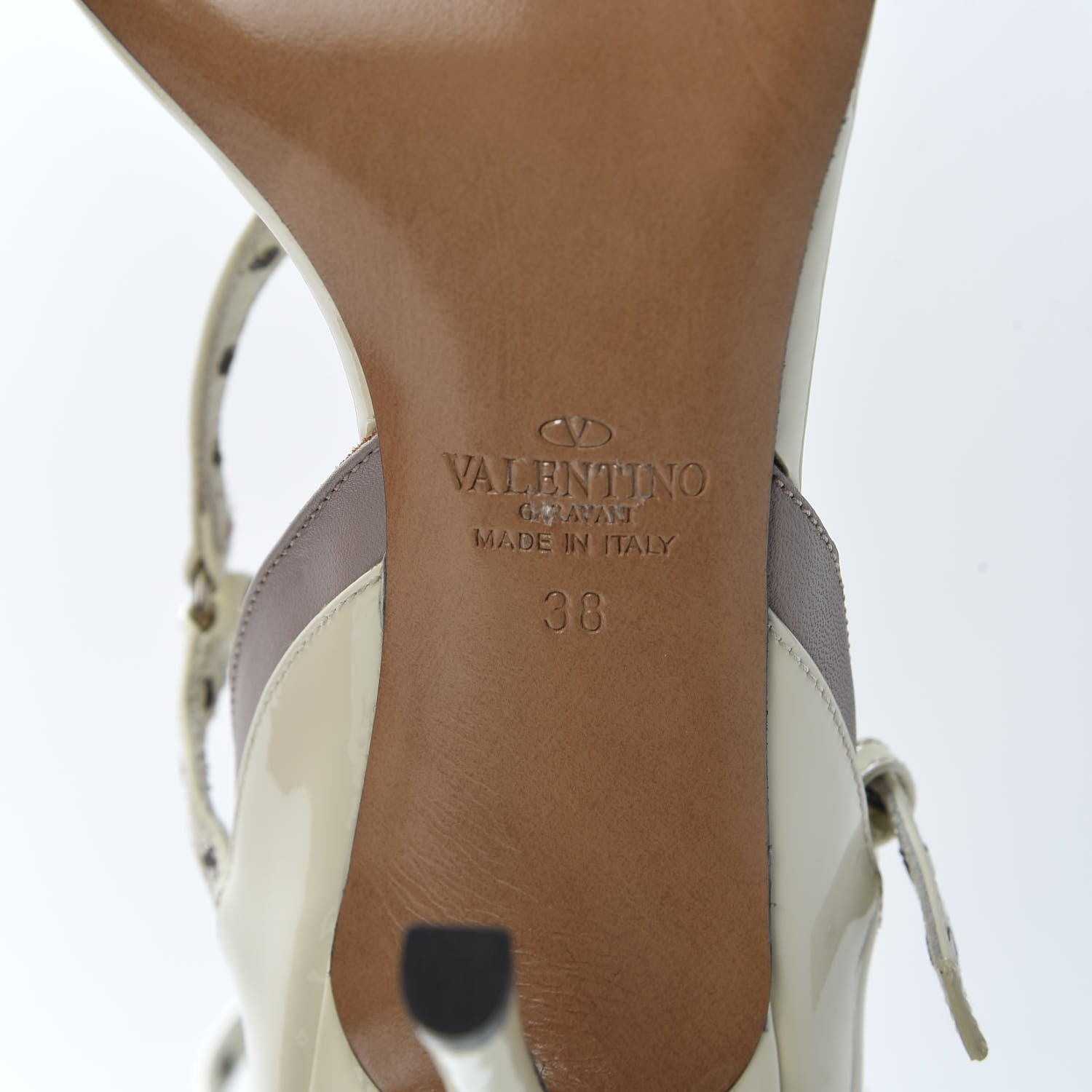 Valentino Garavani Patent Love Latch 100mm Sandals 38 Light Ivory Poudre 8 of 9