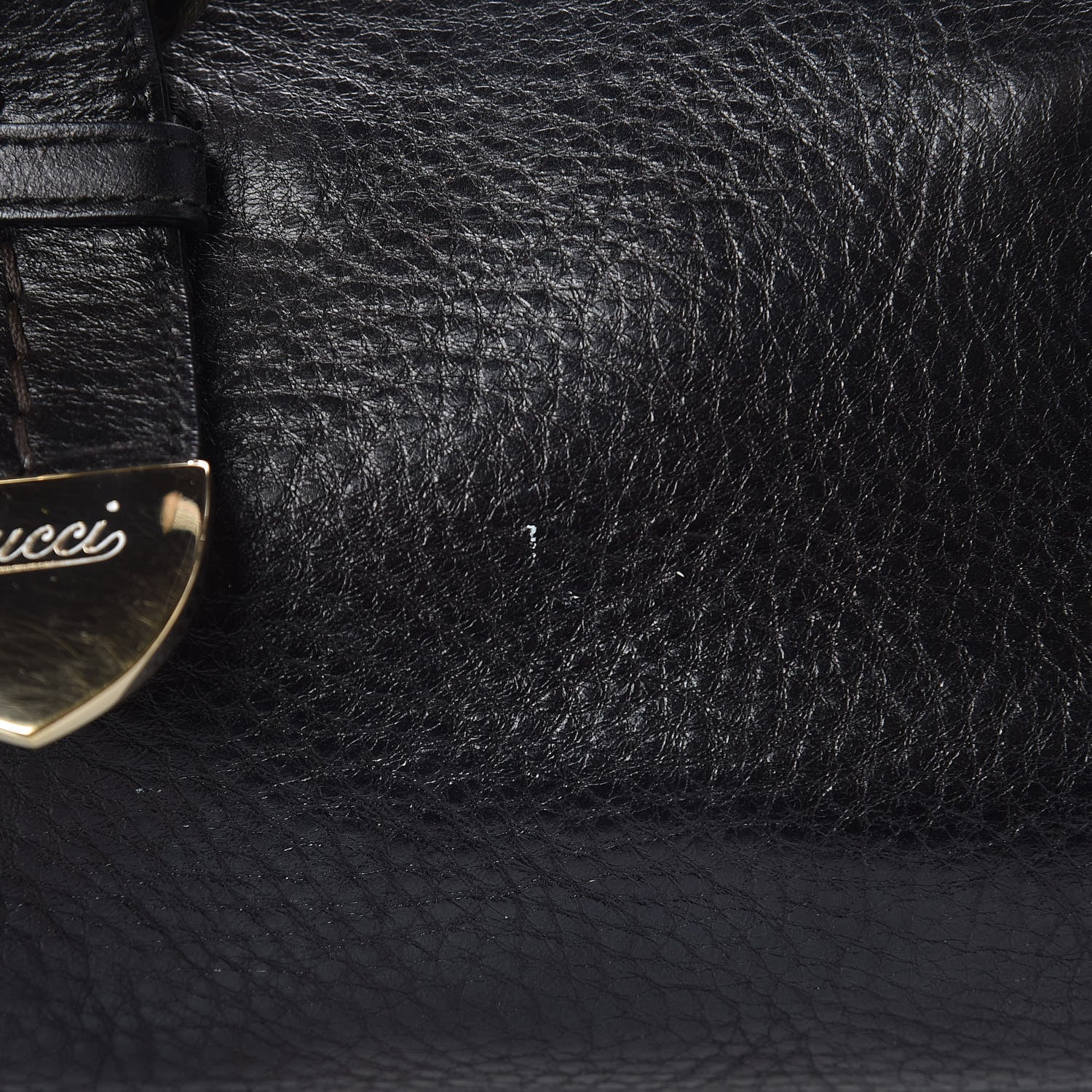Gucci Calfskin Guccissima Signoria Bowler Bag Black 9 of 11