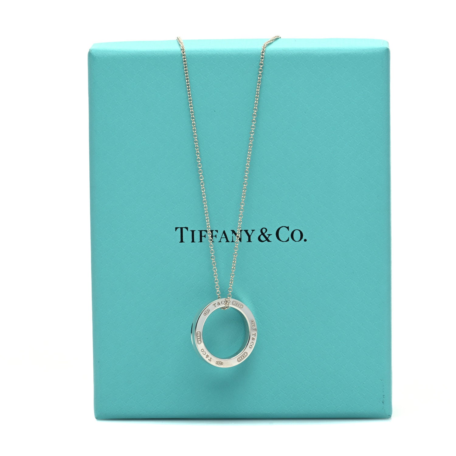 Tiffany Sterling Silver 1837 Circle Pendant Necklace 7 of 7