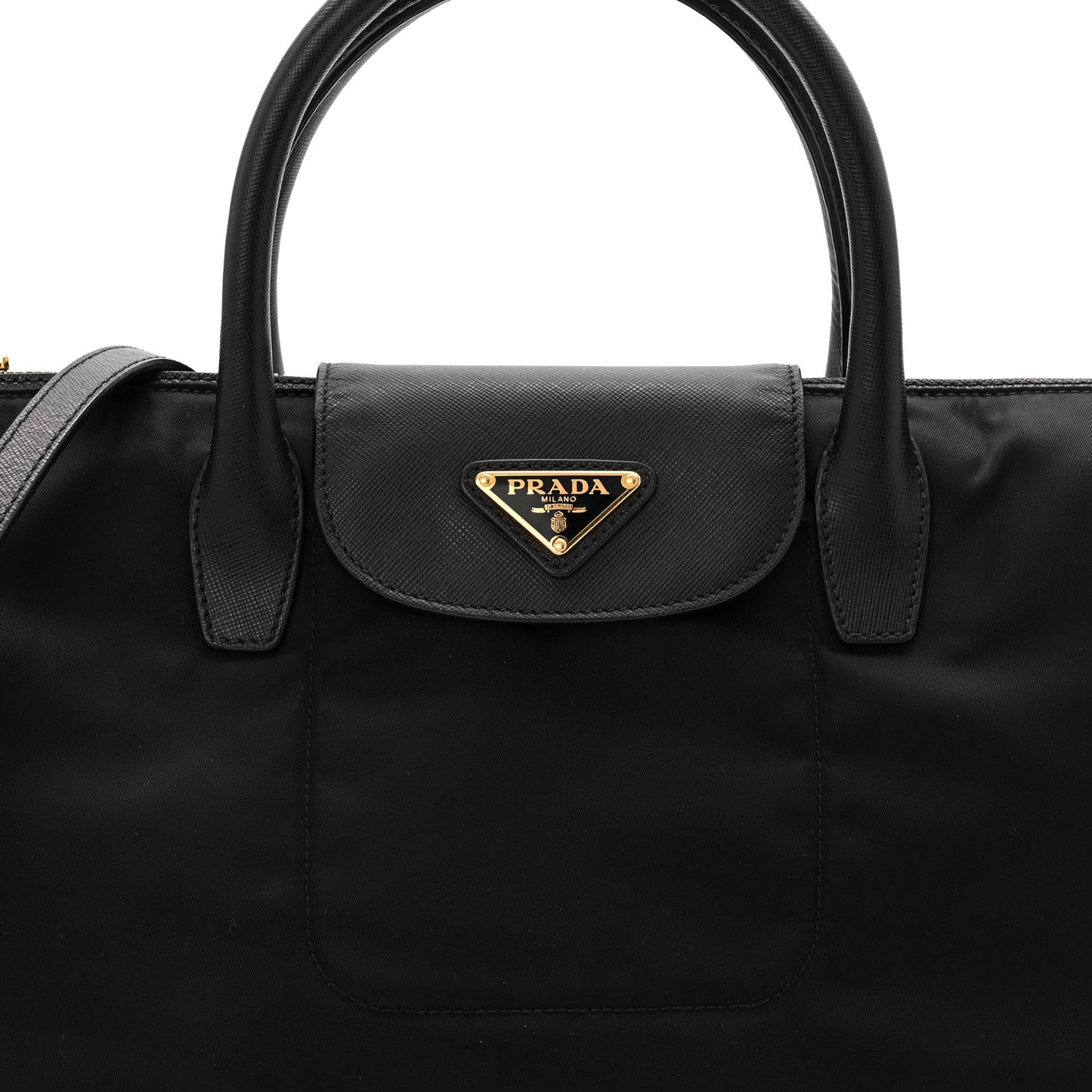 Tessuto Nylon Saffiano Tote Black