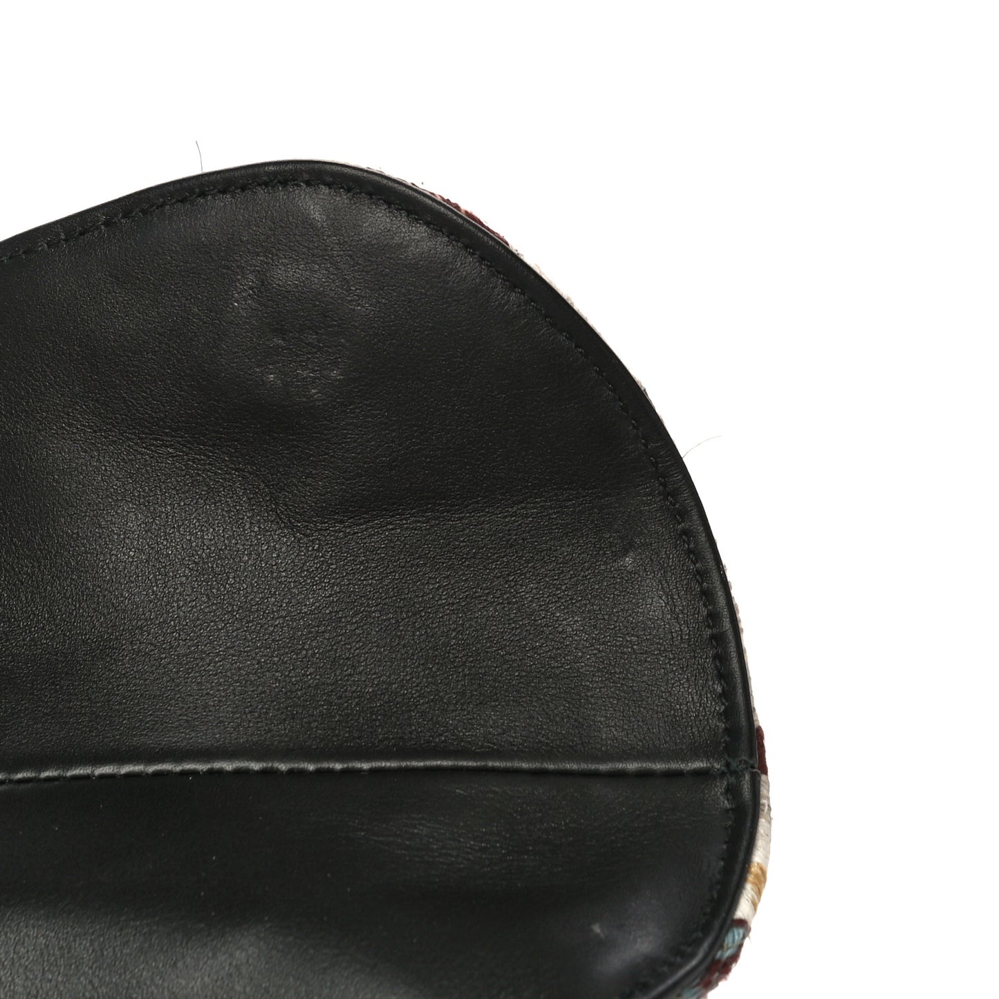 Canvas Embroidered Kaleidiorscopic Saddle Bag Multicolor