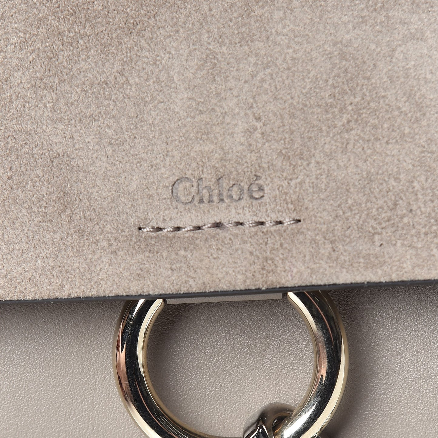 Suede Calfskin Mini Faye Shoulder Bag Motty Grey