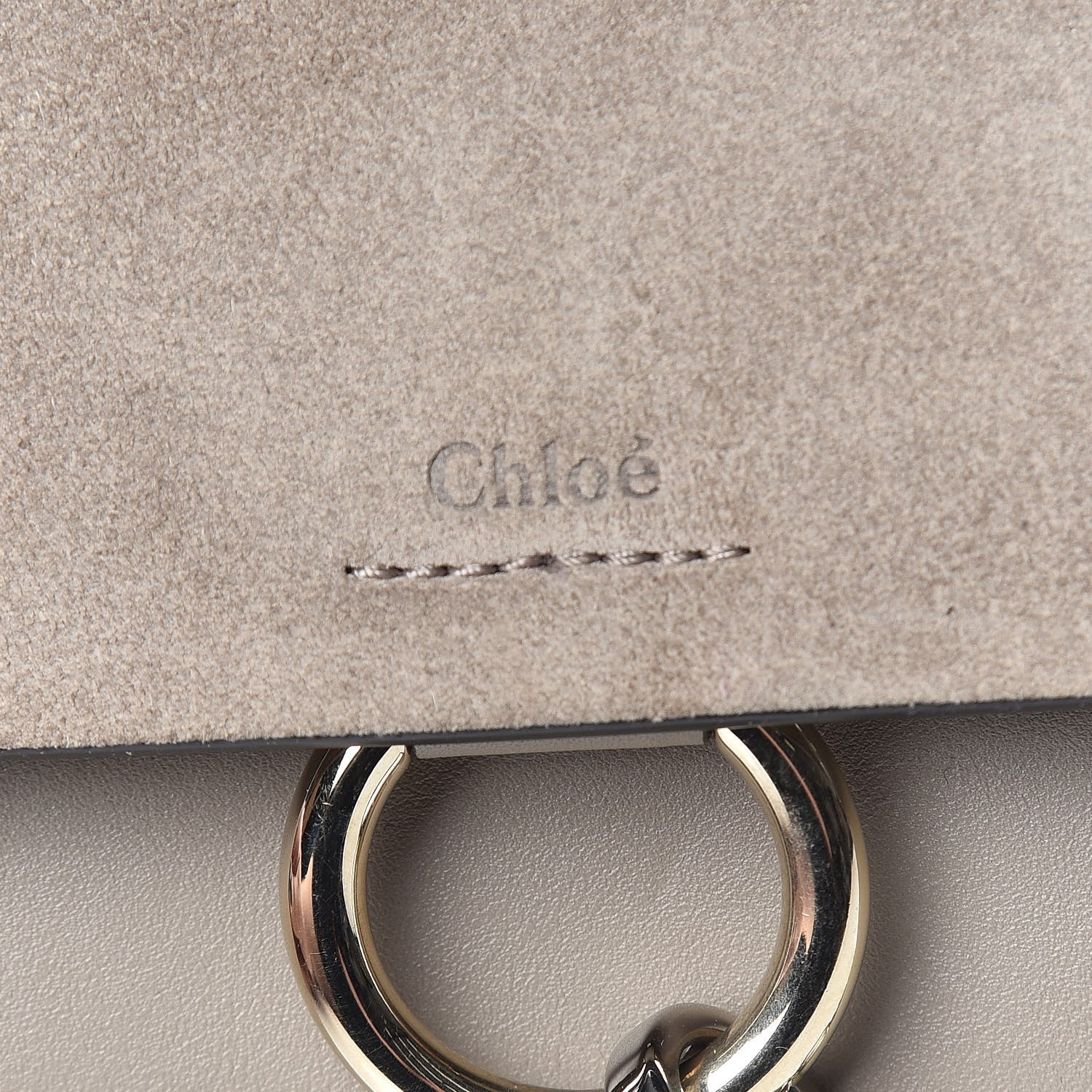 Chloe Suede Calfskin Mini Faye Shoulder Bag Motty Grey 8 of 11
