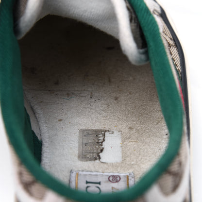 Gucci GG Monogram Web Womens 1977 Tennis Sneakers 38 Beige Ebony Mystic White 17 of 19