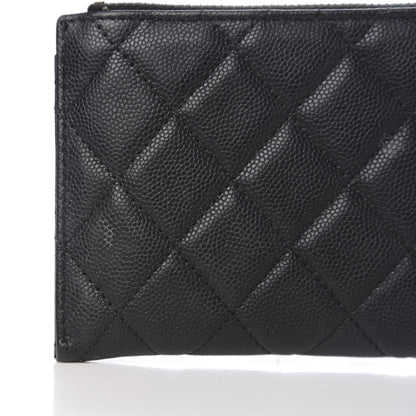 Chanel Caviar Quilted Filigree Zip Pouch Black 8 of 13