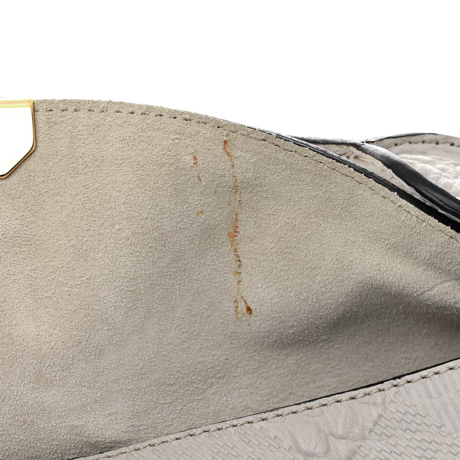 Burberry Heritage Grain Check Embossed Medium Lindburn Hobo Stone White 14 of 14