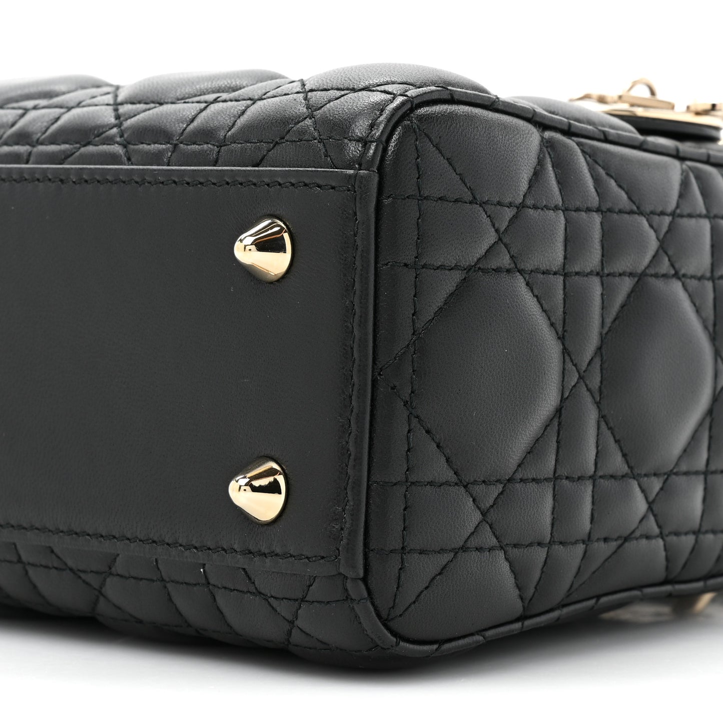 Lambskin Cannage Small Lucky Badges My Lady Dior Black