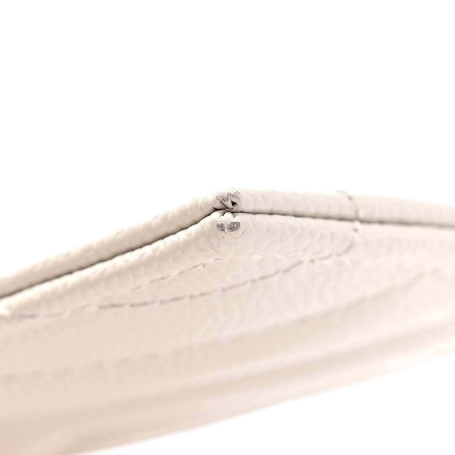 Saint Laurent Grain De Poudre Matelasse Chevron Monogram Credit Card Case Crema Soft 9 of 9