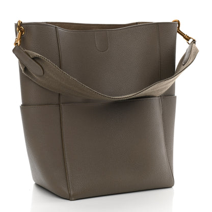 Celine Soft Grained Calfskin Sangle Bucket Bag Taupe 3 of 12
